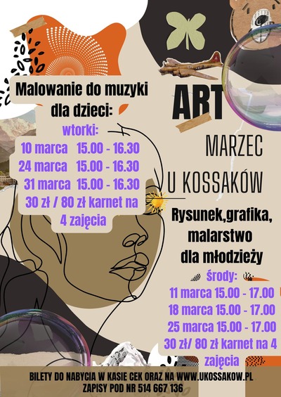Plakat wydarzenia:  Zajęcia twórcze:  Malowanie do muzyki